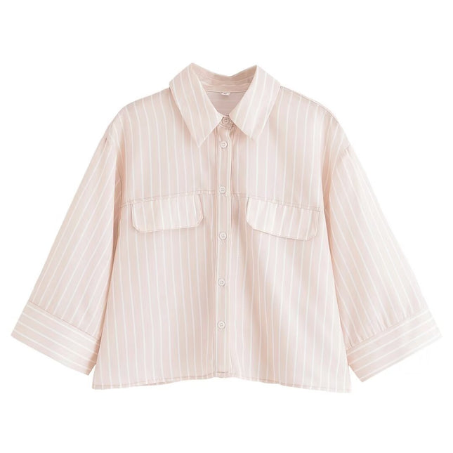European and American Style Amazon Aliexpress Popular Fashion Trend Versatile Multi-Color Casual and Comfortable Wide-Sleeved Shirt