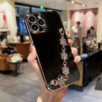 iphone  12PROMAX / Electroplated rhinestone bracelet (mysterious black)
