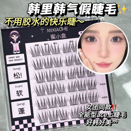 Honey Small Box Han Li Han Qi Glue-free False Eyelashes Lazy Women's Group Cartoon Eyes Self-adhesive Natural Mirror-free Eyelashes