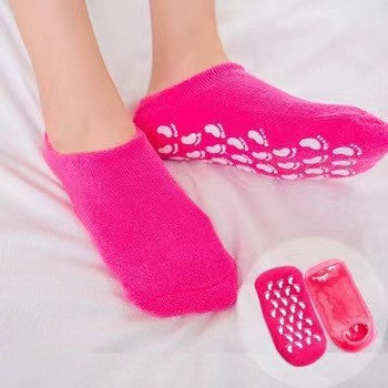 Cross-border spa gel socks men's casual non-slip moisturizing anti-dry socks heel protection silicone socks
