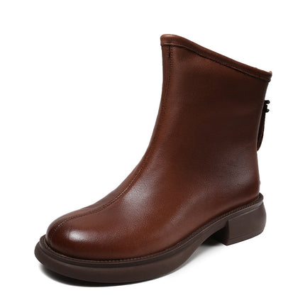 First layer cowhide Chelsea boots for women 2023 autumn and winter New retro brushed rubber bottom leather women's leather boots