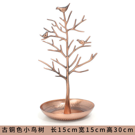 Factory direct bird tree earring rack jewelry display rack alloy tree display rack acacia jewelry rack wholesale