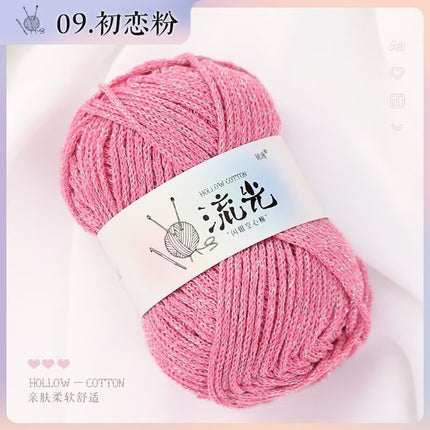 Upgraded Bright Silk Hollow Cotton Hand-woven Hat DIY Bag Anti-pilling Glow Hollow Cotton Group
