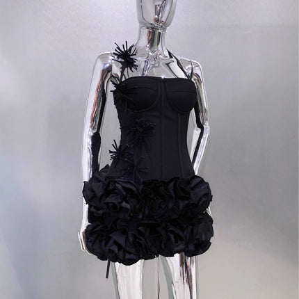 Amazon Aliexpress Popular Cross-Border Foreign Trade New Product Bandage Skirt Suit Vest Flower Two-Piece Party Dress