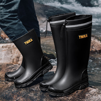 Men's High-Top Outdoor Functional Rain Boots 39 Extra High Non-Slip Fishing Wading Boots Long Rubber Shoes Labor Protection Men's Shoes