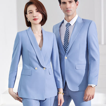 Khaki Professional Suit Men's and Women's Business Dress Executive Suit Tooling Real Estate Sales Office Work Clothes