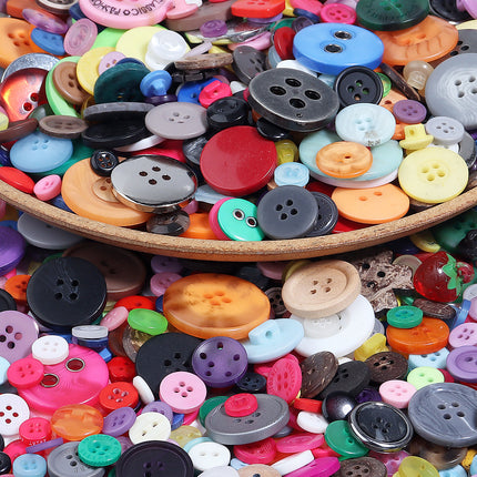 Resin round four eye color buttons handmade DIY mixed buttons making button painting button flower material bag