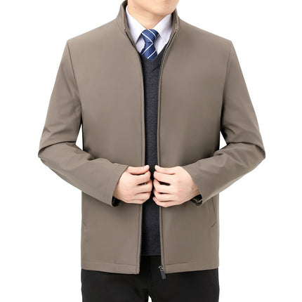 Winter Middle-Aged Men's down Jacket Casual Stand-Up Collar Dad's Trendy Warm Removable Liner White Duck down Jacket for Men