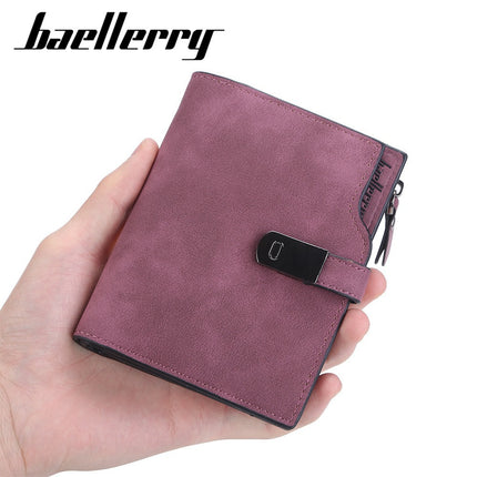 Baellerry New Women's Pu Imitation Leather 80% off K-Style High-End Multi-Card Slot Zipper Women's Short Coin Purse