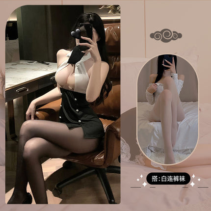 Sexy Lingerie, Hot Bed Passion, Secretary Uniform, Hip-Covering Skirt, Temptation Suit, No Need to Take Off Pajamas