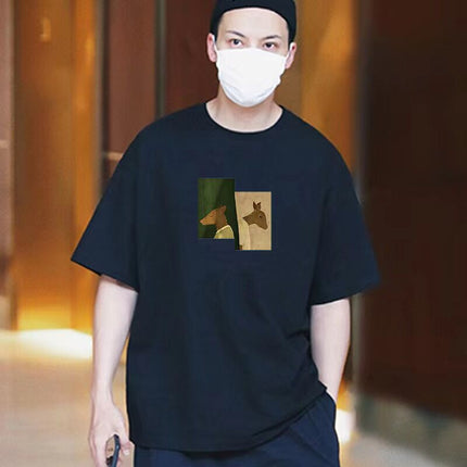 Men's T-shirt Pure Cotton Short-sleeved 2024 New Summer Round Neck Men's and Women's Half-sleeved T-shirt Spring & Fall Popular T-shirt