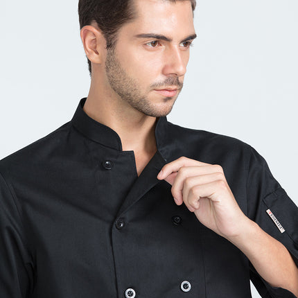 Tesmei Chef Work Clothes for Men, Kitchen Work Clothes, Kitchen Catering and Pastry Chef Work Clothes, Long-Sleeved Moisture-Wicking Work Clothes