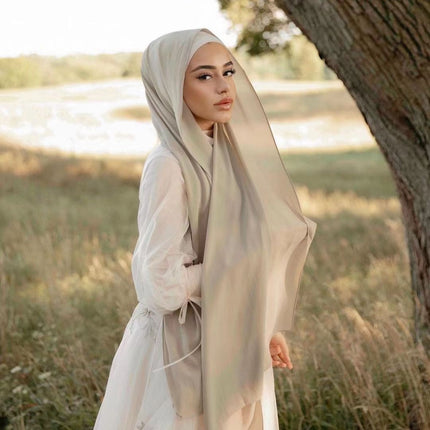 Solid Color Single Color Pearl Chiffon Scarf Malaysia Hot Selling Long Scarf Scarf Shawl Export Malaysia