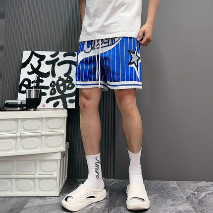 Vintage Embroidered American Quick-drying Breathable Ball Pants Shorts Knee-free Trendy All-match Sports Training Fitness Pants