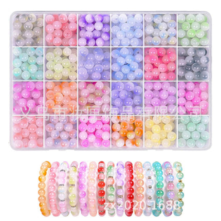 8mm Kidsren's Bracelet Beading DIY Material Package Loose Bead Necklace for Boys and Girls to Make Glass Crystal Toy Beads