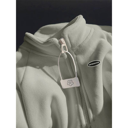 Winter Fleece Jacket for Women, Softshell Jacket with Inner Lining, Stand Collar, Lamb Wool Sweatshirt, Autumn Style, Inner Layer, Winter Style, 2025 New Model