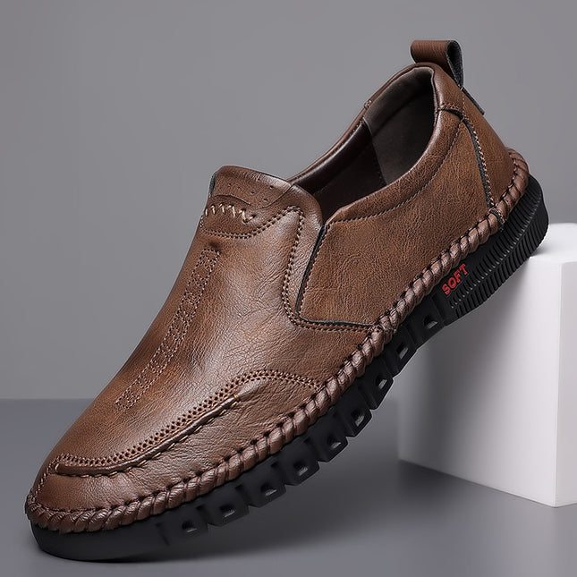 2022 New Men's Leather Shoes Breathable Sliding Wear-resistant Driving Shoes Fashionable All-match Shoes for Men