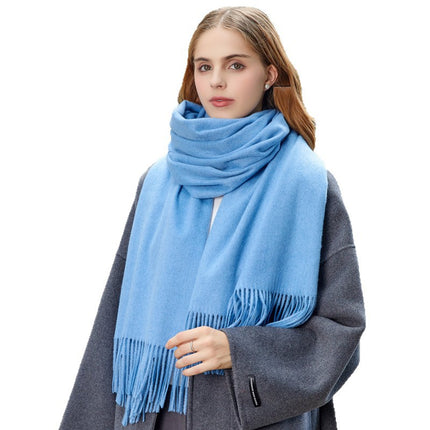 Wool Scarf Shawl High-End Versatile Solid Color Scarf Women's Winter 2025 New Men's Cashmere Scarf Wholesale