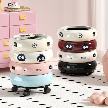 Living Room Trash Can, High-Looking Kitchen Bedroom Rotating Trash Can with Lid, Removable Bathroom Toilet Paper Basket