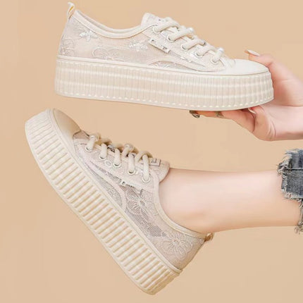 Lightweight Fisherman Shoes Women's 2024 Summer New Sports Mesh Breathable Feet White Shoes Canvas Shoes 34 Size Elevated