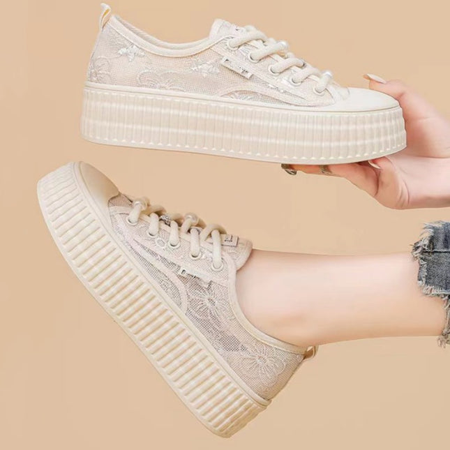 Lightweight Fisherman Shoes Women's 2024 Summer New Sports Mesh Breathable Feet White Shoes Canvas Shoes 34 Size Elevated