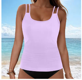[Set] 2025 New Women's Split Swimsuit Digital Printing European and American Large Size Tankini Dropshipping