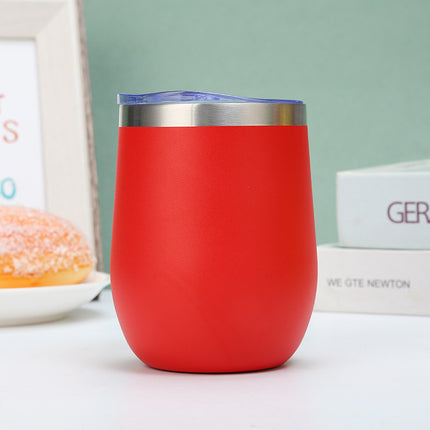 304 Stainless Steel Eggshell Cup Portable Cross-Border U-Shaped Wine Thermos Cup 12oz Cup American Style Wholesale Aviation Cup