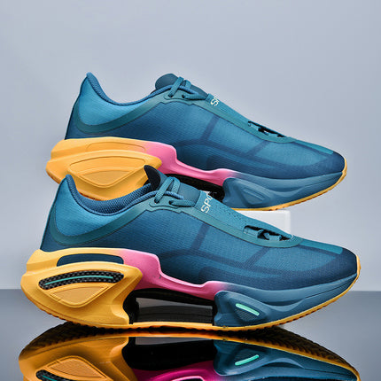 Cross-border explosions middle school students running shoes 2025 new ultra-light shock absorption professional running shoes men's breathable shoes non-slip