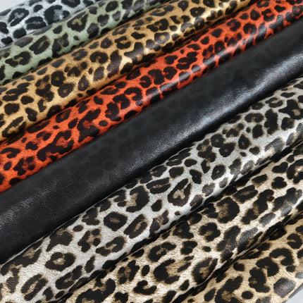 Pu Leopard Print Leather Fabric Anime DIY Imitation Cotton Velvet Base Printed Crafts Home Furniture Artificial Leather Bags