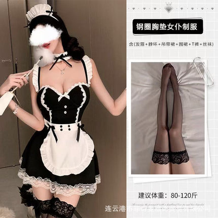 Sexy Lingerie Maid Outfit Cute Japanese Anime Otherworld Restaurant Cafe Work Uniform Long Dress Maid Cosplay Costume