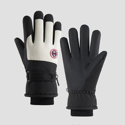 Ski Gloves for Men and Women in Winter, Outdoor Cycling, Windproof, Cold-Proof, Anti-Slip, Touch Screen Gloves, Fleece-Lined, Thickened, Warm Gloves