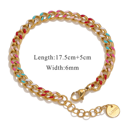 European and American Cross-Border Jewelry Colorful Bracelets for Men and Women, Light Luxury High-End Stainless Steel Non-Fading Jewelry Wholesale