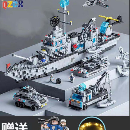 Compatible with Lego Bricks Gundam Transforming Robot Car Military Destroyer Educational Assembly Children's Toy Building Blocks