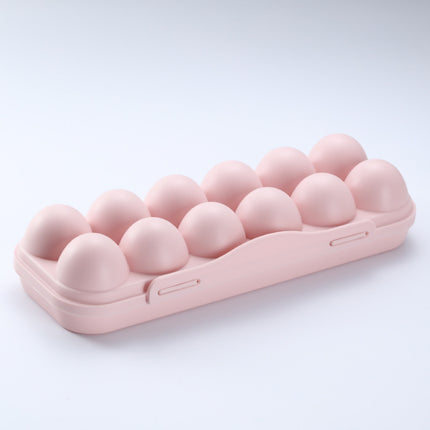 Anti-collision egg storage box refrigerator storage household pp with lid snap-on 12-compartment egg box independent egg holder