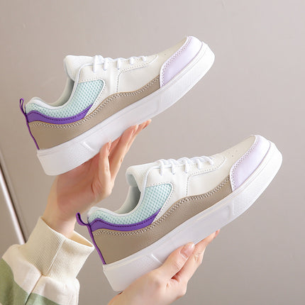 Trendy Women's White Leather Sneakers 2025 New Flat Versatile Lightweight Casual Comfortable Sports Shoes