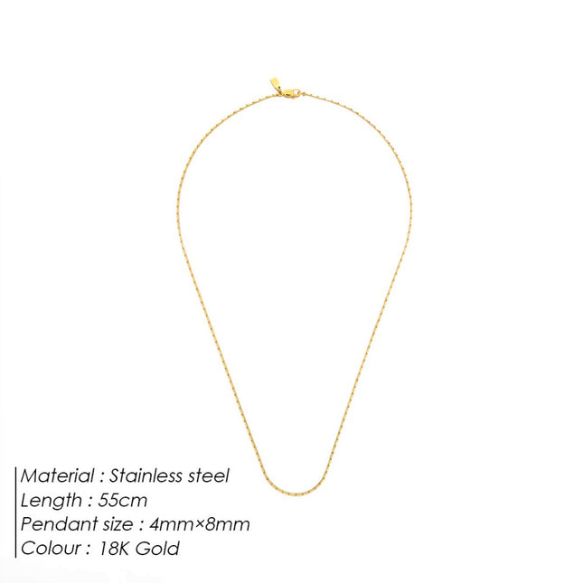 Cross-border foreign trade jewelry in stock wire chain ladies clavicle chain versatile fashion solid round snake necklace