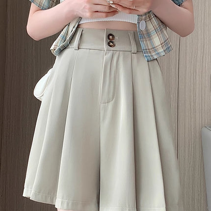 Autumn 2024 Korean style pants plus size casual suit wide-leg shorts women's chubby girl pear-shaped figure casual shorts