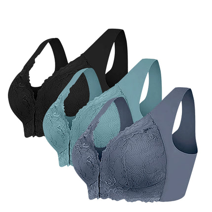 Wire-Free Push-Up Front-Button Mother's Bra, Breast-Retracting, Adjustable, Beautiful Back, Push-Up, Comfortable Anti-Sagging Bra