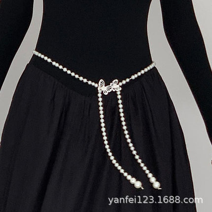 Women's Chanel-Style Butterfly Waist Chain, Ins Korean Version Sweet Decorative Pants Chain, Simple and Versatile, Cross-Border Wholesale
