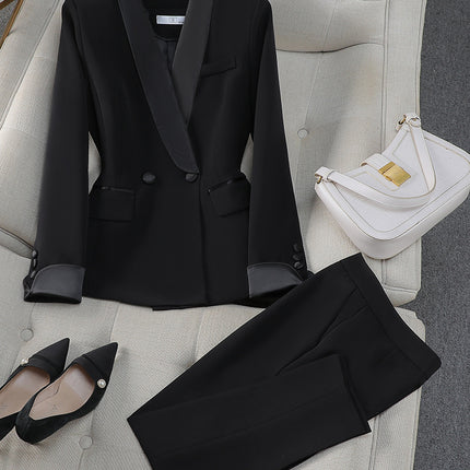 High-End Design Professional Suit Jacket Spring and Autumn Red Manager Host Annual Meeting Smart Formal Wear