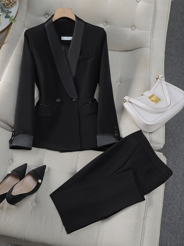 High-End Design Professional Suit Jacket Spring and Autumn Red Manager Host Annual Meeting Smart Formal Wear
