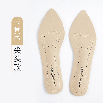 Self-Paste High-Heel Insoles Women's Soft Sole Comfortable Latex Leather Pad Heart Leather Shoes Sweat-Absorbing Breathable Single-layer Shoes Real Cowhide Non-Slip for Summer