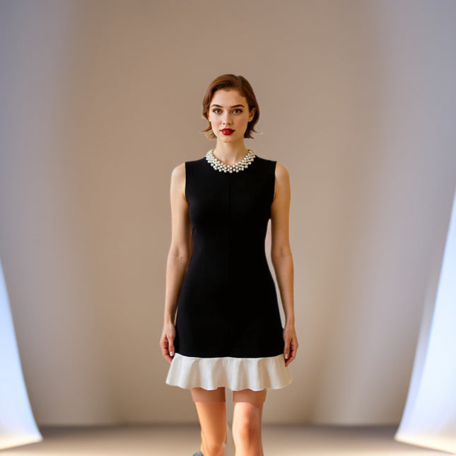 Summer French-Style Elegant Ladylike Goddess Style Light Luxury High-End Sophisticated and Elegant Little Black Sleeveless Dress