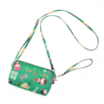 Mobile phone coin purse hand-held mini canvas bag women's bag Oxford cloth cartoon fabric bag wholesale