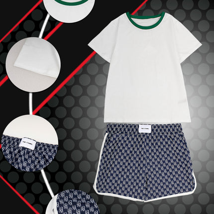 Summer Women's Suit Home Shorts Short-Sleeved Suit Sports and Leisure Two-Piece Set Breathable Thin Two-Piece Set with Logo