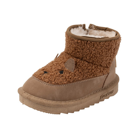 Winter New Baby Kids Toddler Shoes fleece-lined Snow Boots Baby Shoes Warm Women's Shoes Boys Korean Style Cotton Shoes