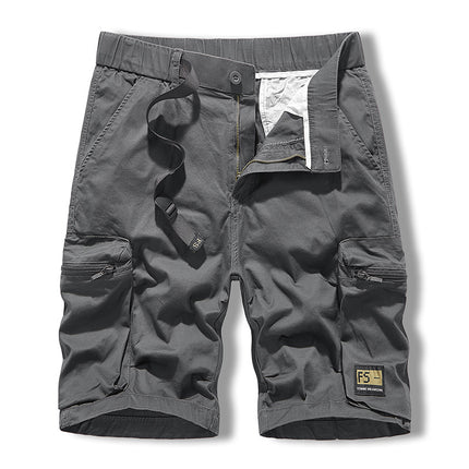 Multi-Pocket Overalls Men's Summer Mountain Camping Loose Trendy Brand Washed Men's Pants Casual Shorts Men's Five-Pants
