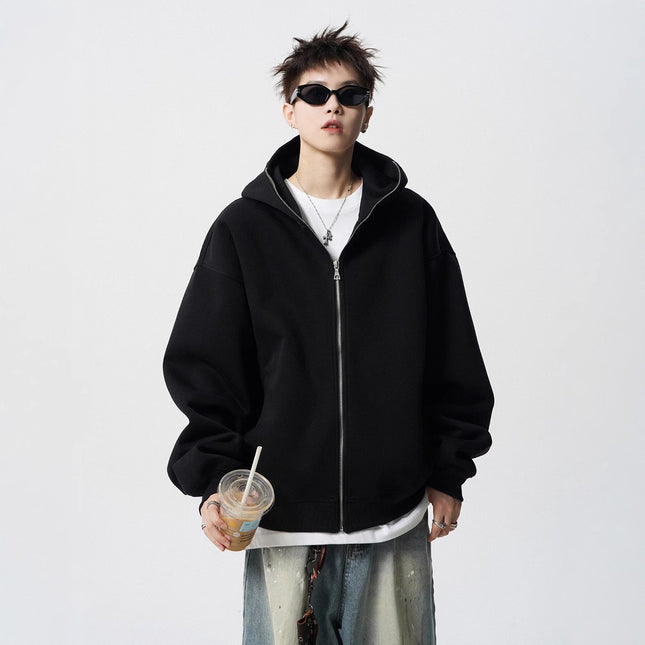 American Style High Street Cardigan Jacket Men's Winter Fashion Brand Heavy Thickened Warm Hooded Sweater cleanfit Sports Hoodie