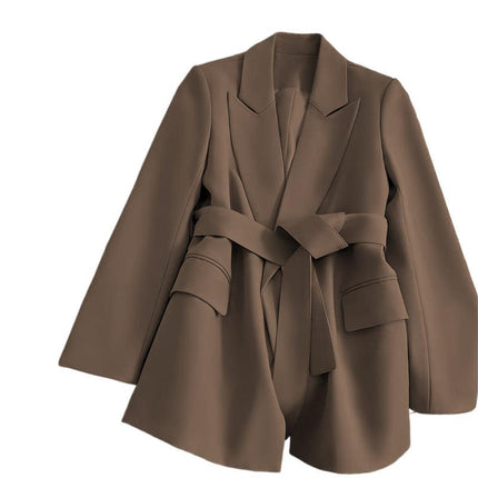 Trendy Suit Emerald Green Lace-Up Blazer for Women 2026 Spring New Design Stylish Korean Style Casual
