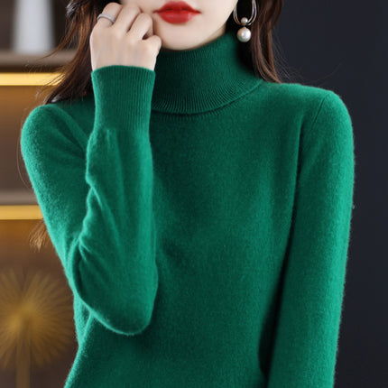 Woolen sweater women's 100 pure wool knitted bottoming shirt autumn and winter New turtleneck cashmere inner pullover sweater